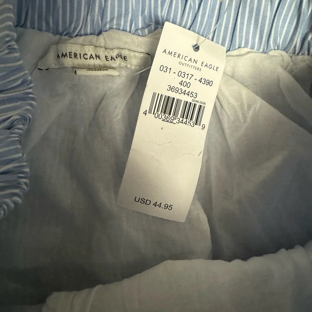 American Eagle NWT XS (S good) light blue white wrap lined  country mini skirt - Picture 3 of 6